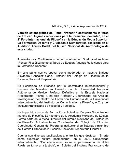 Pensar filosóficamente la tarea de Educar: Algun - Sems Pensar filosóficamente la tarea de Educar: Algun - Sems