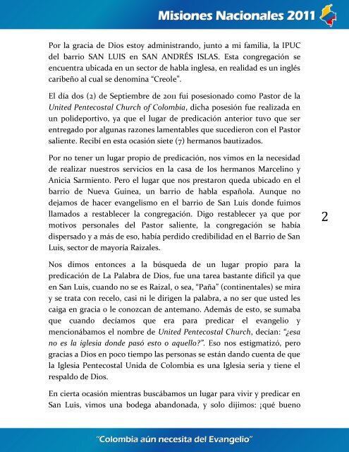 informe_misionero_san andres.pdf - Iglesia Pentecostal Unida de ...