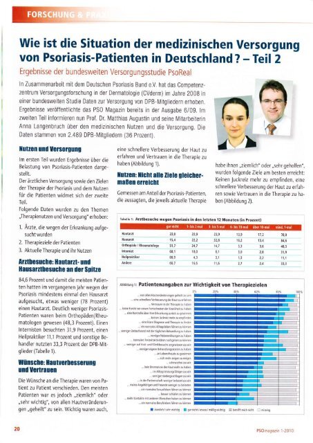 Situation der Versorgung (PSO Magazin 1/10) - Deutscher Psoriasis ...