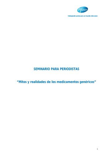 Mitos y realidades de los medicamentos genéricos - Pfizer