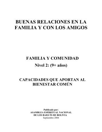 buenas relaciones en la familia y con los amigos - La Asamblea ...