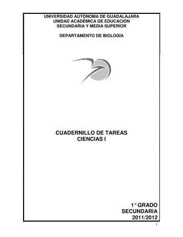 cuadernillo de tareas ciencias i 1° grado secundaria 2011/2012