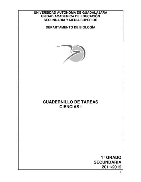 cuadernillo de tareas ciencias i 1° grado secundaria 2011/2012
