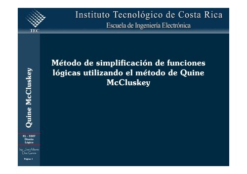 Método de simplificación de funciones lógicas utilizando el método ...