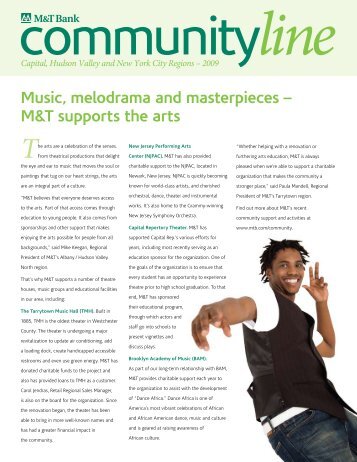Music, melodrama and masterpieces – M&T supports ... - M&T Bank