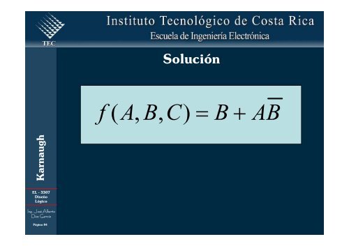 Simplificación de funciones lógicas utilizando Karnaugh