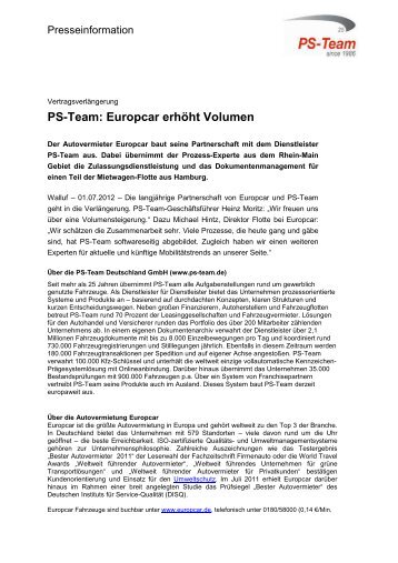 PS-Team: Europcar erhöht Volumen