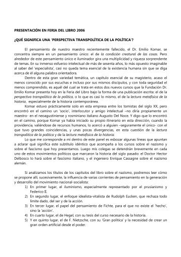 PRESENTACION EN FERIA DEL LIBRO.pdf - fundacion dr. emilio ...