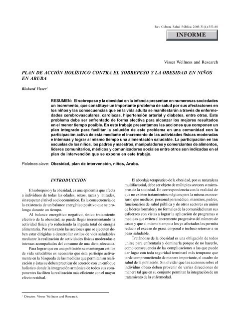 Plan De Acción Holístico Contra El Sobrepeso Y La Obesidad