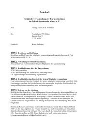 Protokoll der Karate-Mitgliederversammlung vom 10. September 2010