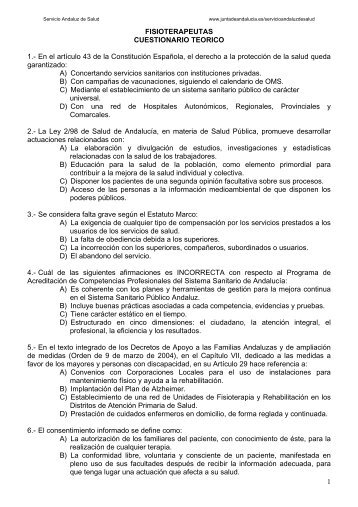 Examen Fisioterapeuta - OPE 2007