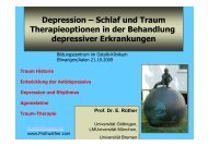 Depression ? Schlaf und Traum Therapieoptionen in der ...