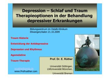 Depression ? Schlaf und Traum Therapieoptionen in der ...