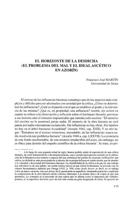 EL HORIZONTE DE LA DESDICHA (EL PROBLEMA DEL ... - RUA