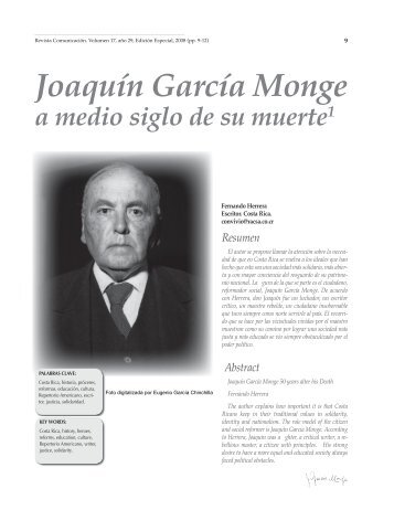 Joaquín García Monge a medio siglo de su muerte. - TEC