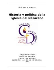 Historia y política de la Iglesia del Nazareno - Clergy Development