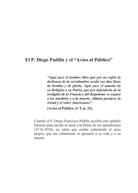 el p. diego padilla y el “aviso al público” - Sitio Web de FRANCISCO ...