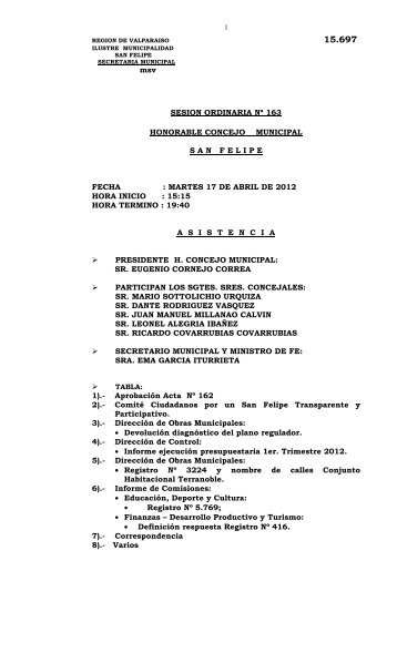 ACTA ORDINARIO Nº 163-12 prueba - Sitio Web de Transparencia I ...