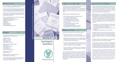 Infoblatt „Psychologischer Lerntherapeutin Bdp“ – LONCFD