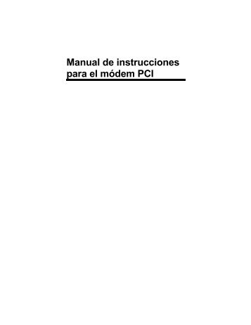 Manual de instrucciones para el módem PCI - Hayes Micro