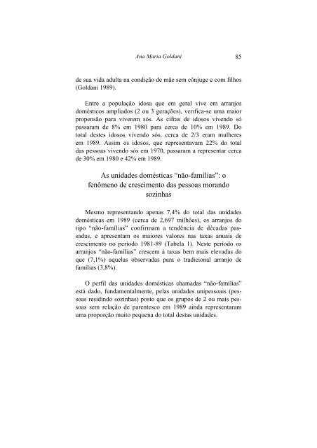 as famílias no brasil contemporaneo eo mito da desestruturaçao