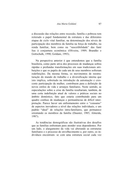 as famílias no brasil contemporaneo eo mito da desestruturaçao