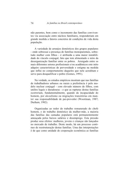 as famílias no brasil contemporaneo eo mito da desestruturaçao