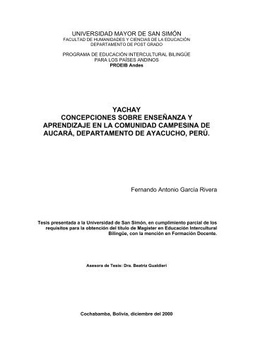 yachay concepciones sobre enseñanza y ... - Biblioteca virtual