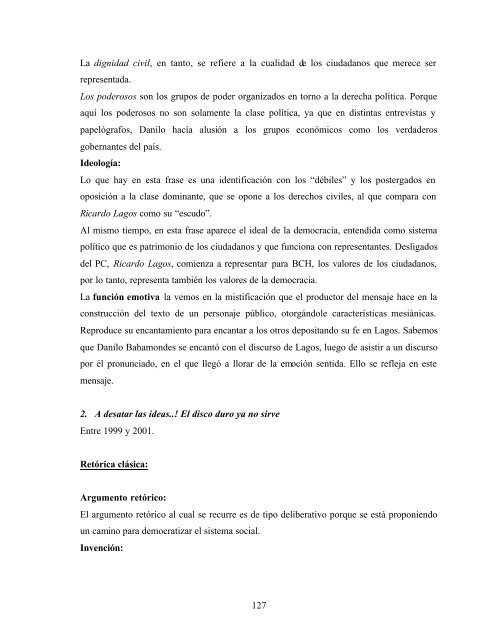 Análisis comprensivo de la construcción de un discurso