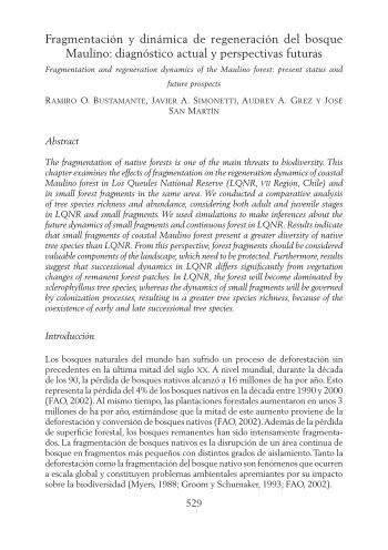 Fragmentación y dinámica de regeneración del bosque Maulino ...