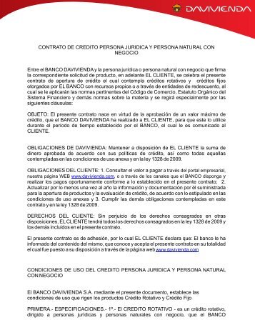 propuesta contrato y reglamento de credito rotativo y credito fijo sac