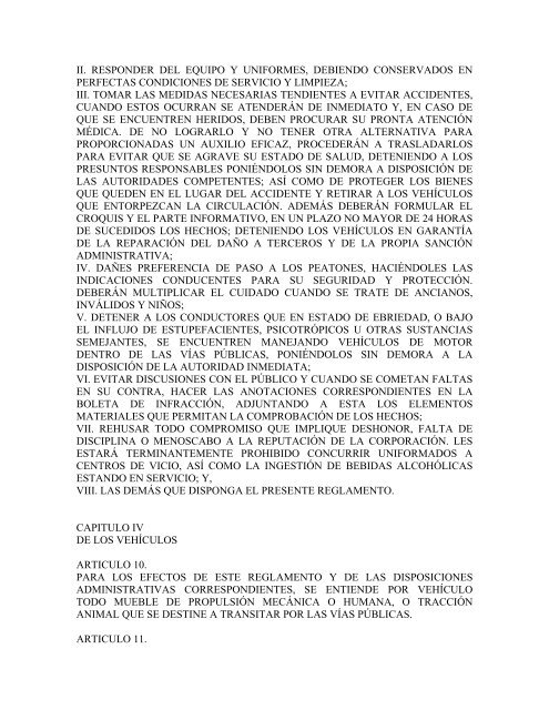 Reglamento de Tránsito Municipal para San Luis de la Paz. 26 ...