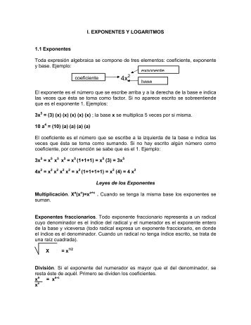 coeficiente, exponente y base - Andragogy