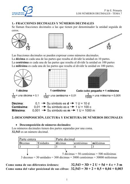 Los Numeros Decimales