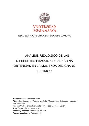 análisis reológico de las diferentes fracciones de harina - Gredos ...