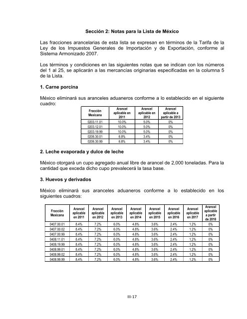 Sección 2: Notas para la Lista de México Las fracciones ...