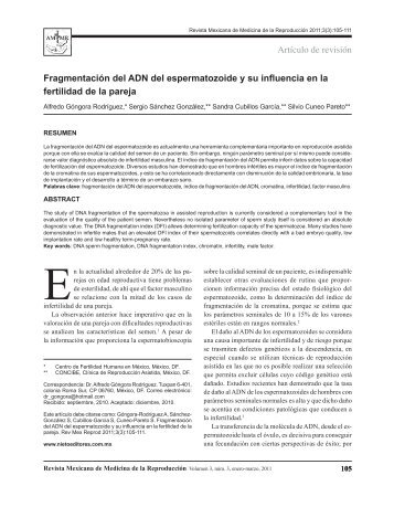 Artículo de revisión Fragmentación del ADN del espermatozoide y ...