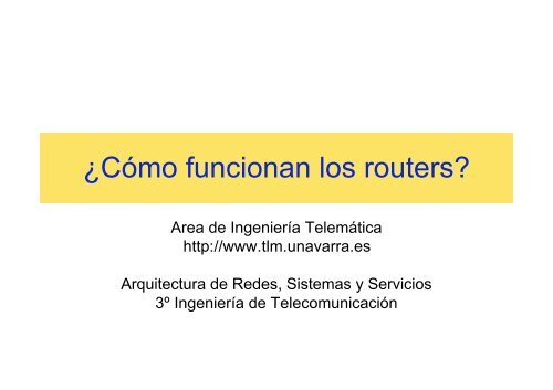 ¿Cómo funcionan los routers? - Telemática
