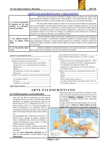 Arte Paleocristiano y Bizantino - Geografía, Historia. Arte