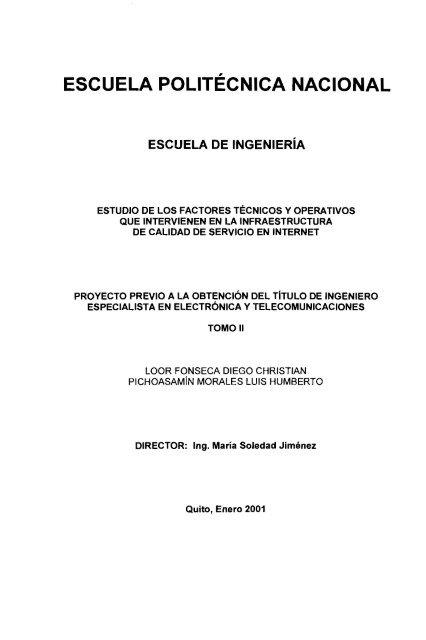 Ingenieria En Electronica Y Telecomunicaciones Escuela Politecnica
Nacional