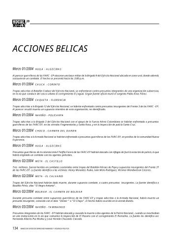 ACCIONES BELICAS - Banco de Datos de Derechos Humanos y ...