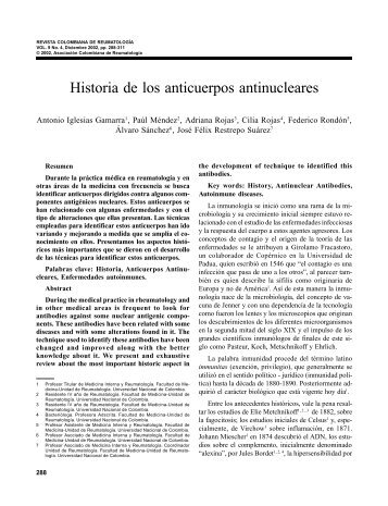 Historia de los anticuerpos antinucleares - Revista Colombiana de ...
