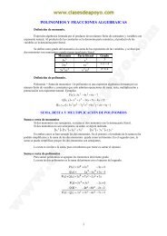 POLINOMIOS Y FRACCIONES ALGEBRAICAS ( ) ( ) ( )