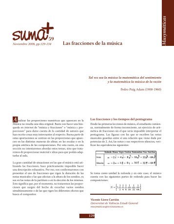 Las fracciones de la Música - SUMA Revistas de matemáticas