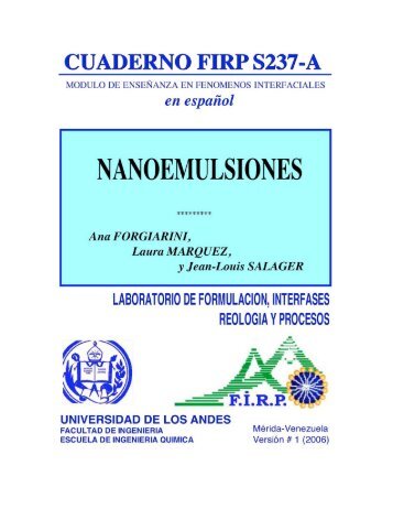 Nanoemulsiones - Laboratorio FIRP - Universidad de Los Andes