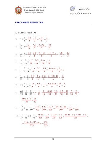Fracciones resueltas