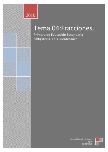 Tema 04:Fracciones. - IES Fuentesaúco