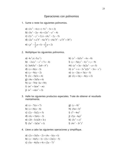 Contenido Página Unidad I Conjuntos 1 - 3 Fracciones 4 – 6 ... - cicia