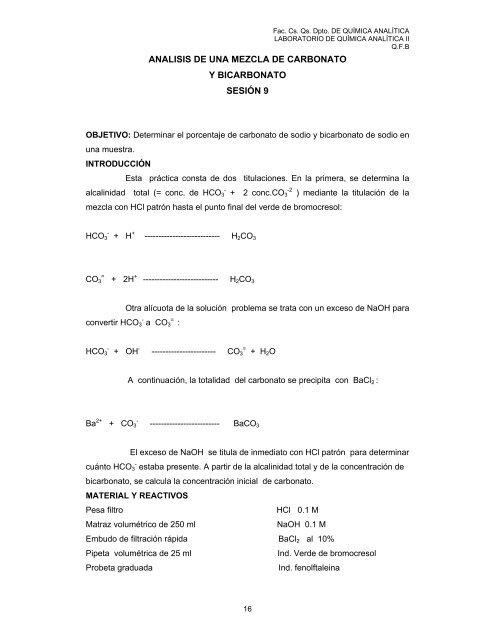 Lab. Química Analítica II - Facultad de Ciencias Químicas ...