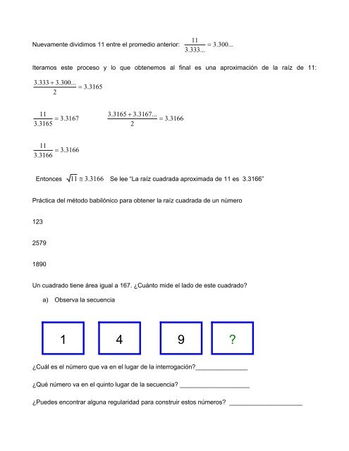 eje: sentido numérico y pensamiento algebraico - Secretaría de ...